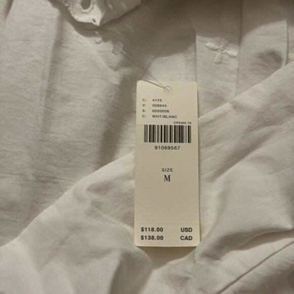 Anthropologie Maeve Medium Sleeveless Eyelet Romper White NWT MSRP $118 - Picture 6 of 6